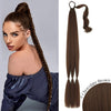 Qp hairMONIXI Synthetic Braided Ponytail Extensions Long Black Hairpiece Pony Tail  with Hair Tie for Women High Temperature Fiber