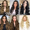 Qp hairMONIXI Synthetic Brown Hair Extensions Long Wavy Clip in Hair Extensions Invisible Wire Mixed Colors for Women Daily Hairpieces