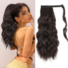 Qp hairMONIXI Synthetic Hair Ponytail Long Wavy Ponytail Claw Clip in Hair Extensions for Women Brown Heat Resistant Fiber Daily Use