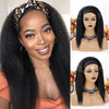 Qp hairMONIXI Synthetic Kinky Straight Headband Wigs for Black Women 14 Inch Synthetic Headband Wig Yaki Straight Hair Easy to Wear