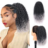 Qp hairMONIXI Synthetic Long Afro Curly Ponytail Hair Piece for African American Synthetic Drawstring Ponytail Clip in Hair Extensions