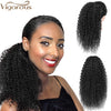 Qp hairMONIXI Synthetic Long Afro Curly Ponytail Hair Piece for African American Synthetic Drawstring Ponytail Clip in Hair Extensions