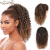 Qp hairMONIXI Synthetic Long Afro Curly Ponytail Hair Piece for African American Synthetic Drawstring Ponytail Clip in Hair Extensions