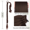 Qp hairMONIXI Synthetic Long Braided Ponytail Hairpiece 34 inches Kinky Straight Ponytail for Women Dark brown Ponytail Hair Extension