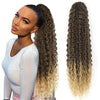 Qp hairMONIXI Synthetic Long Kinky Curly Ponytail Synthetic Drawstring Ponytail Clip-In Hair Extension For Women Natural Looking