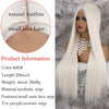 Qp hairMONIXI Synthetic Long Straight  White Wig 60 613 Wigs for Women Middle Part Cosplay Pink Blonde Wig Fake Hair