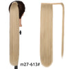 Qp hairMONIXI Synthetic Long Straight Wrap Around Clip In Ponytail Hair Extension Heat Resistant Synthetic Pony Tail Fake Hair