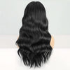 Qp hairMONIXI Synthetic Long Wavy Wig Black Wig With Bangs for Women Daily Use And Cosplay Ombre Blonde Heat Resistant Fiber Wigs