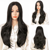 Qp hairMONIXI Synthetic Long Wavy Wig Ombre Blonde for Women Daily Used And Cosplay Middle Part Black Heat Resistance Fiber wig