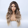 Qp hairMONIXI Synthetic Long wave Wig Middle Part Ombre Pink Wig for Black Women Cosplay Daily Natural Looking Wigs Heat Resistant