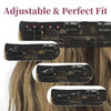 Qp hairMONIXI Synthetic Mixed Brown Hair Extension Long Wavy Invisible Wire Hair Clip in Hair Extensions for Women Natural Daily Hair