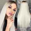 Qp hairMONIXI Synthetic T-Part Lace Wig Long Straight Black Wigs for Women Middle Part Natural Looking Glueless Fake Hair