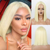 Qp hairMONIXI Sytnthetic Short Straight Bob Wig  Blonde Wigs for Women Shoulder Length Middle Part Wig 60 613 Heat Resistant Wigs