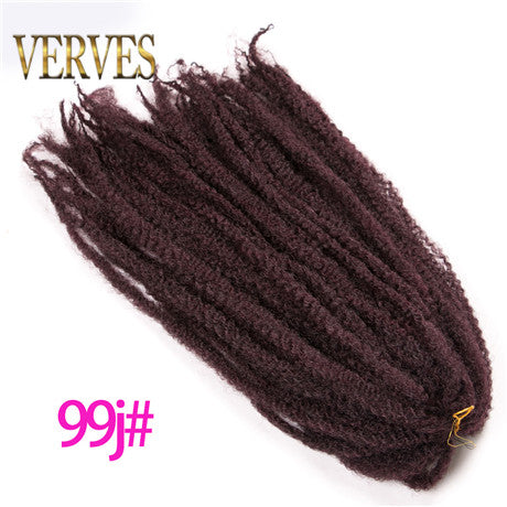 Qp hairMarley Hair 18 inch Afro Kinky Synthetic Braiding Hair Crochet Braids 30 Strands/pack Black Ombre Brown Hair Extensions Burgundy