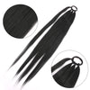 Qp hairPonytail Extensions Synthetic Boxing Braids Wrap Around Chignon Tail With Rubber Band Hair Ring 26 Inch Brown Ombre Braid DIY