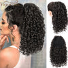 Qp hairSynthetic  Afro Kinky Curly Wig Drawstring Puff Ponytail Extension Synthetic Clip in Pony Tail African American Hair Extension