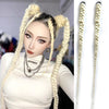Qp hairSynthetic Boxing Braids Strap Chignon Tail With Rubber Band Hair Ring Jumbo Braid Hair Ponytail Extensions Black Silver Blonde