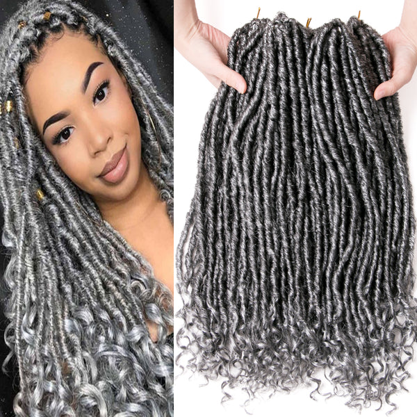 Qp hairSynthetic Crochet Faux braids Hair Extensions Focs Locs Curly 18 inch 20 Strands/pcs Dreads Hairstyle Ombre Crochet Braids