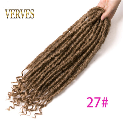 Qp hairSynthetic Crochet Faux braids Hair Extensions Focs Locs Curly 18 inch 20 Strands/pcs Dreads Hairstyle Ombre Crochet Braids