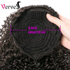 Qp hairSynthetic Curly Hairpiece With Rubber Band Hair Ring Chignon 10 Inch Crochet Braid Ponytail Hair Extension with Clip-in Black