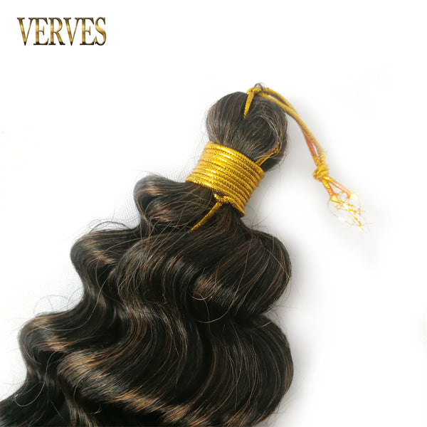 Qp hairSynthetic Deep Wave Crochet Hair Braids Extensions Natural Wavy 20 Inch Braiding Hair Ombre 100g/Pcs Black Brown Bundles