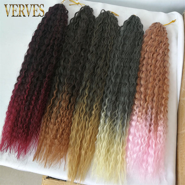 Qp hairSynthetic Kinky Twist Braiding Braids Hair Extensions Natural Wave Crochet Braids Pink Ombre Black Goddess Passion Marely Curl