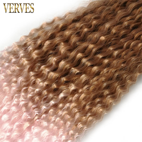 Qp hairSynthetic Kinky Twist Braiding Braids Hair Extensions Natural Wave Crochet Braids Pink Ombre Black Goddess Passion Marely Curl