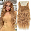 Qp hairSynthetic Long Wavy Synthetic Hair Extensions 4pcs/set Clip In Hair Extensions Dark Brown Ombre Honey Blonde Thick Hairpieces