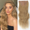 Qp hairSynthetic Long Wavy Synthetic Hair Extensions 4pcs/set Clip In Hair Extensions Dark Brown Ombre Honey Blonde Thick Hairpieces