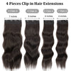 Qp hairSynthetic Long Wavy Synthetic Hair Extensions 4pcs/set Clip In Hair Extensions Dark Brown Ombre Honey Blonde Thick Hairpieces