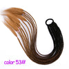 Qp hairSynthetic Ponytail Hairpiece With Rubber Band Hair Ring Chignon 24 inch Box Braid Accessories Hair Extension Colorful