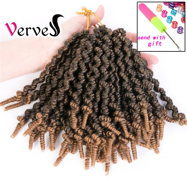Qp hairSynthetic Spring Twists 8 inch Crochet Hair Spring Pre-twisted Bomb Braid 15 Roots Braiding Hair Extensions