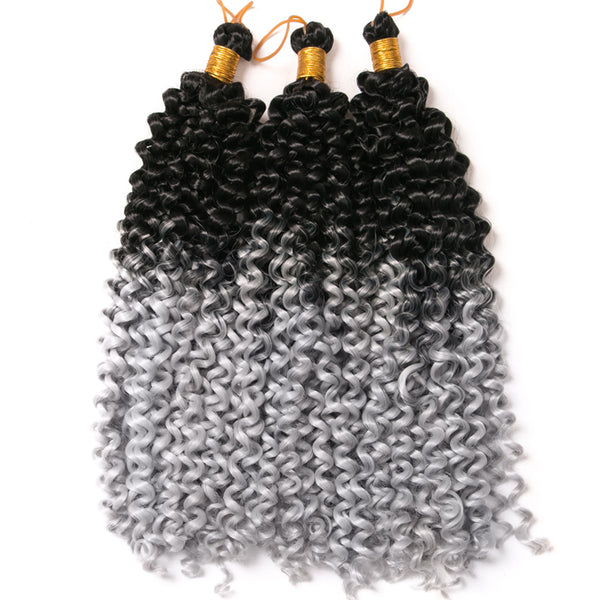 Qp hairSynthetic Water Wave Braids Crochet hair 14 inch 100 grams/pcs Braiding Hair Extensions Crochet braids Twist Light Grey