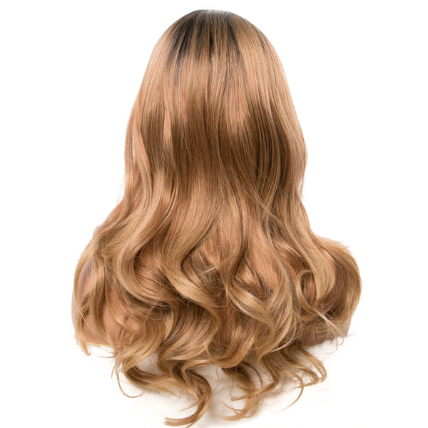Qp hairSynthetic Wigs For Women Wavy Wigs Black Blonde Golden Middle Part Cosplay Long Hair Wigs hair Mix Ombre