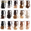 Qp hairVERVES Synthetic Clip In Ponytail Body Wavy Wrap Around Hair Extension Heat Reistan Pony Tail Ombre Hair For Women Black Brown