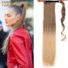 Qp hairVERVES Synthetic Long Straight Wrap Around Clip In Ponytail Hair Extension 22'' Heat Reistan Pony Tail Ombre Fake Hair For Women