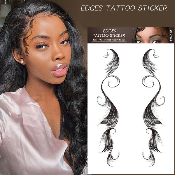 Qp hairVigorous 5 Styles Baby Hair Temporary Tattoos Sticker DIY Natural Curly Hair Edges Long Lasting Waterproof hair on the temples