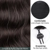 Qp hairVigorous Synthetic Long Body Wavy Drawstring Ponytail  for Women Synthetic Wave Hair Extension Clip in Hairpiece Black Fake Hair